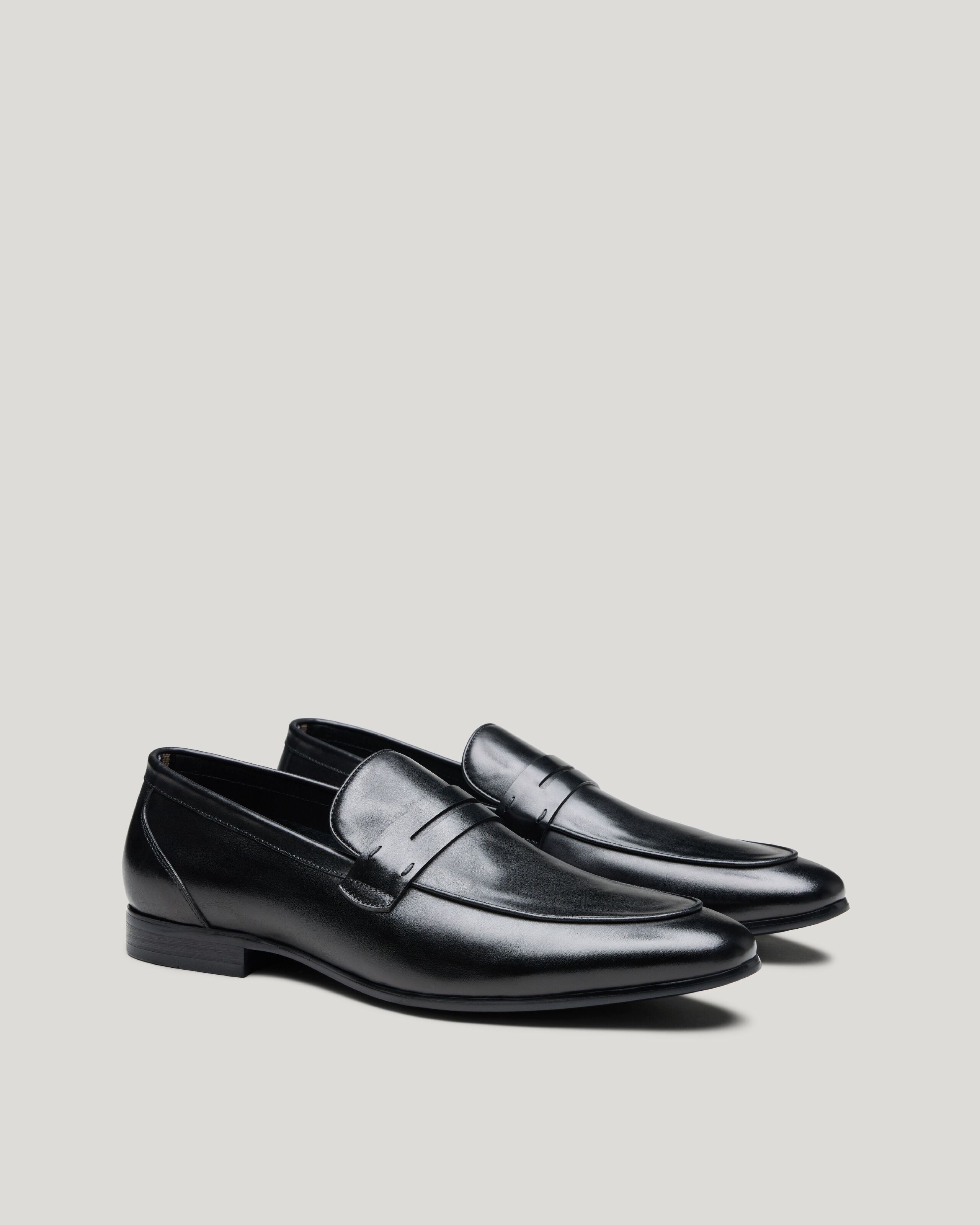 Mens black shop dress shoes loafers